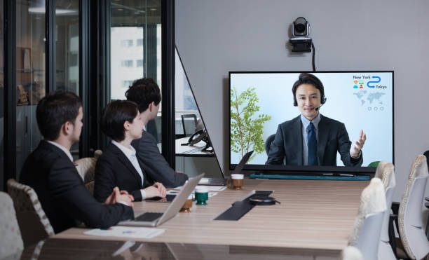 Video conference. Video conference.