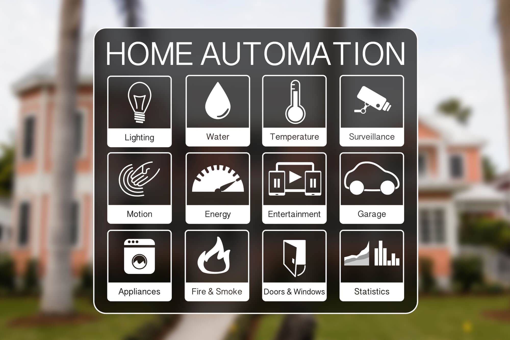Home automation systems Cleveland dashboard showing smart control options for lighting, security, and more.