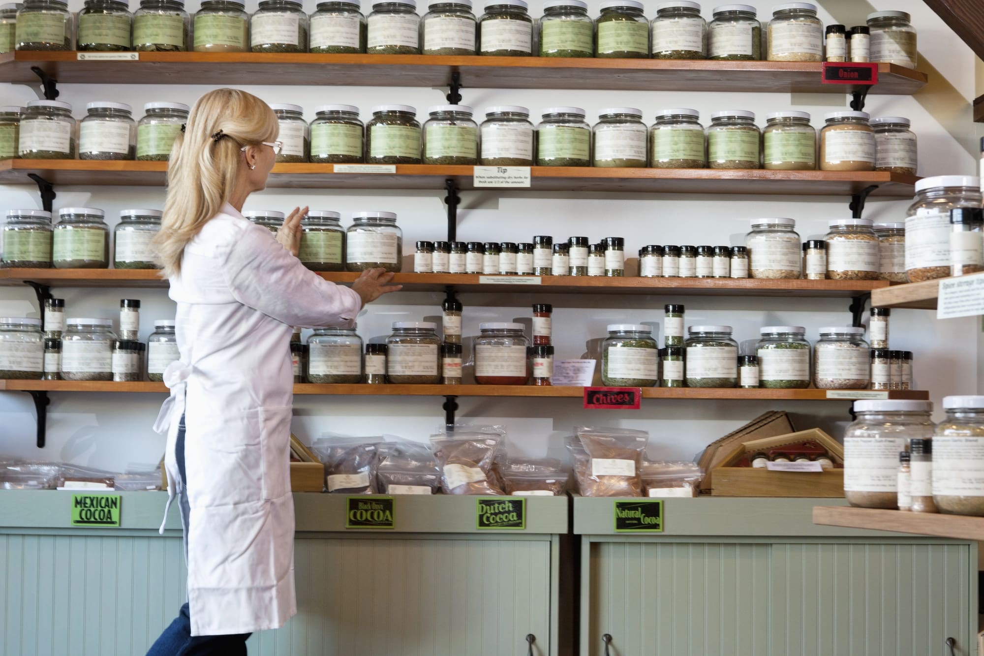 Commercial fire alarms protect local spice shop with ingredient jars