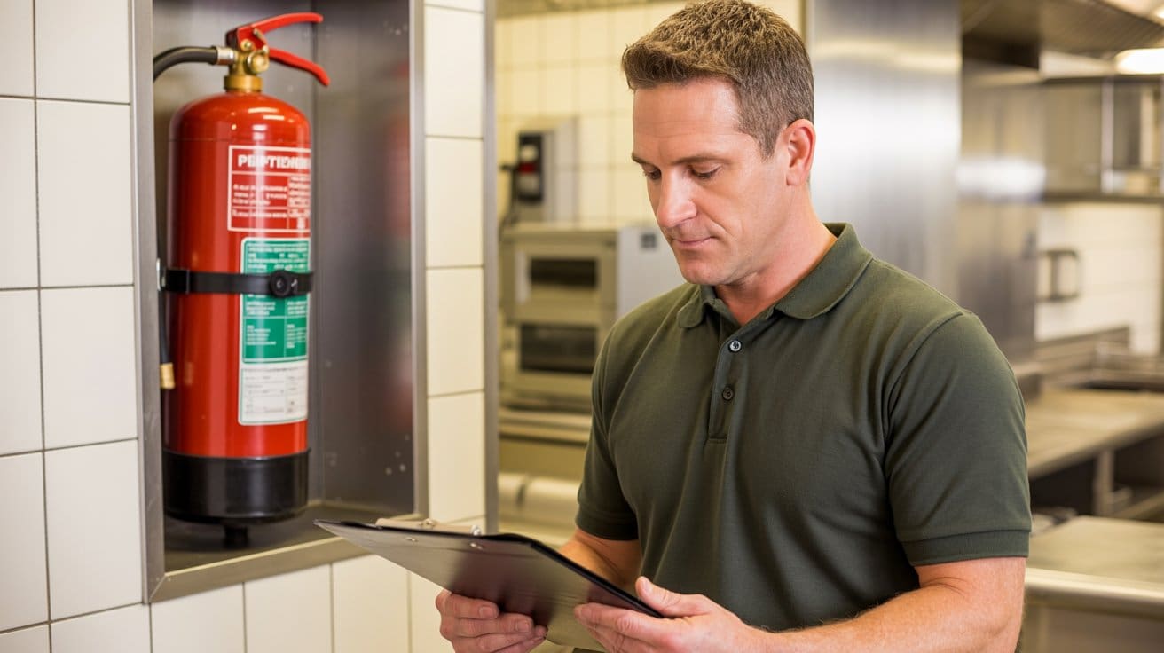 Fire code compliance services Cleveland professional recording kitchen fire extinguisher inspection data