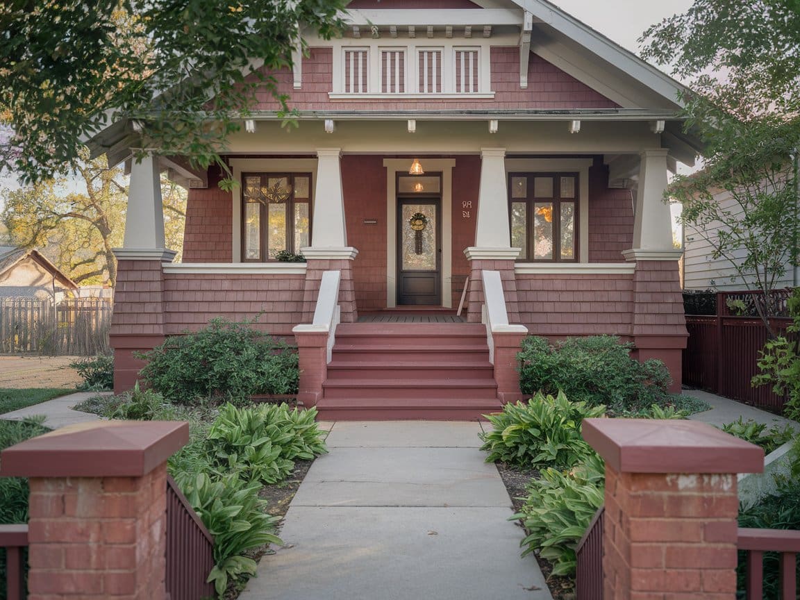 Home fire alarm installation Cleveland Craftsman bungalow with covered porch and columns